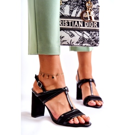 Módní Kožené Sandály Na Baru Black Passion černý 3