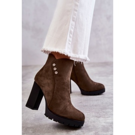 PG1 Semišové Botičky Na Lagerlla Post khaki zelená 1