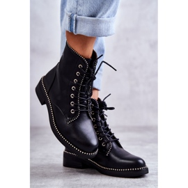 PG1 Dámské Kozačky S Cvoky Černý Rostil 2