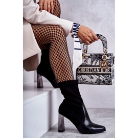 Semišové vysoké kozačky na vysokých podpatcích Laura Messi 2527 Black černá 1