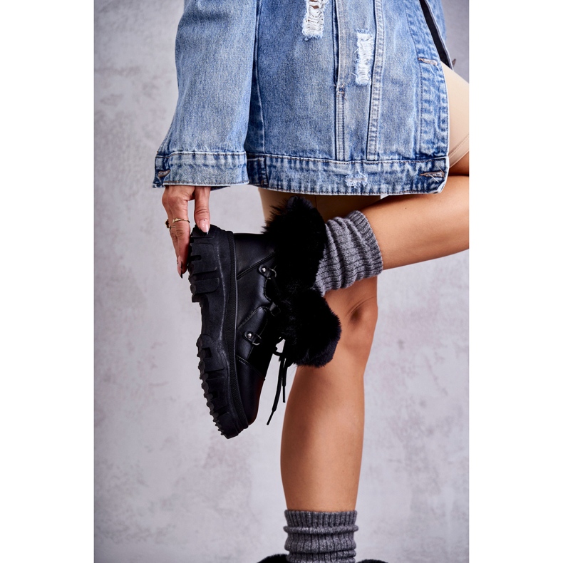 Black Charles Černé teplé boty černá 2