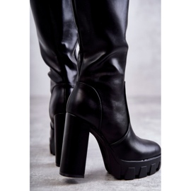 WS1 Módní kozačky z ekokůže na platformě Černá Isabell 2 WS1 Módní kozačky z ekokůže na platformě Černá Isabell 2