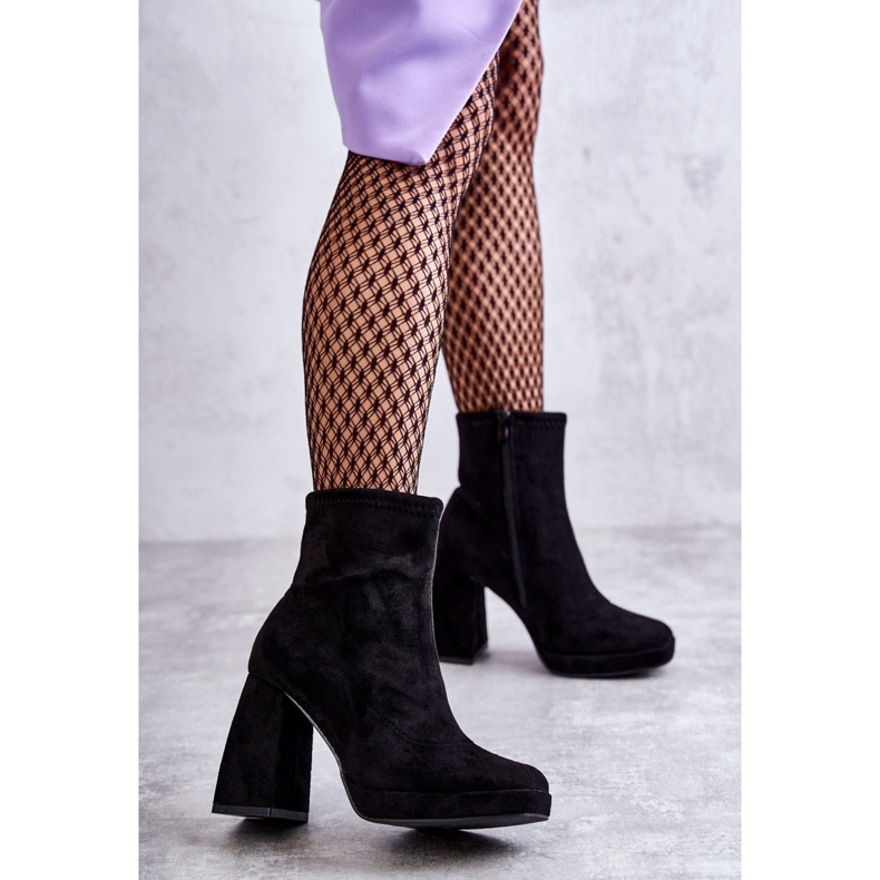 Dámské semišové kozačky na podpatku černá Ramira 2 Dámské semišové kozačky na podpatku černá Ramira 2