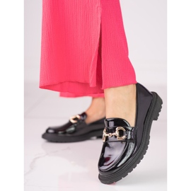 Černé dámské boty Shelovet z lakované ekologické kůže černá 1