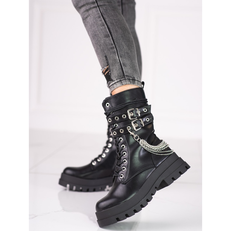 Shelovet ženští pracovníci s ornamenty černá 1