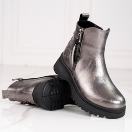 W. Potocki Boty pro dívky Potocki stříbrné stříbro 1