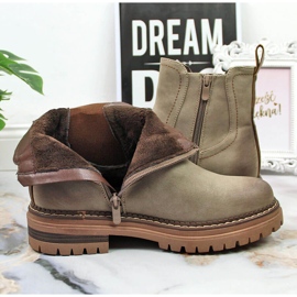 Boty Jodhpur na khaki platformě eVento 3