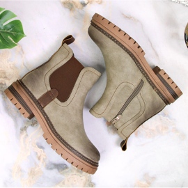 Boty Jodhpur na khaki platformě eVento 4