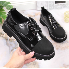 Kožené dámské boty lakované černé Artiker černá 2