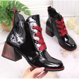 Černé lakované zateplené dámské kozačky černé Vinceza JAN147A černá 1