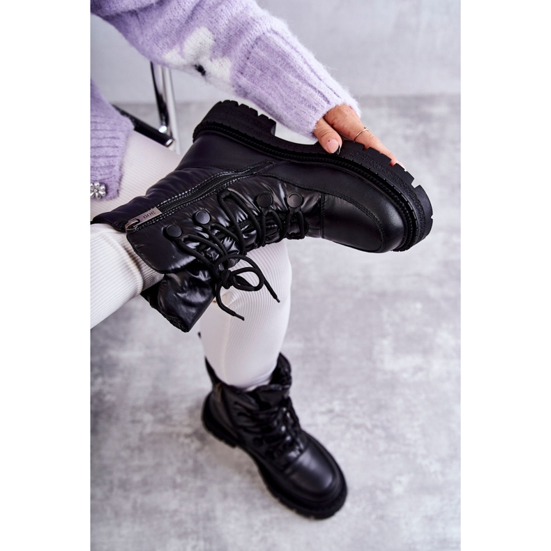 Dámské šněrovací boty do sněhu GOE KK2N4017 Black černá 1