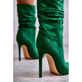 FS1 Dámské mačkané boty Green Laguna zelený 2