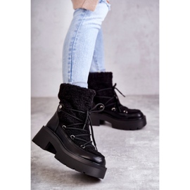 Dámské černé sněhule Sanna s ovčí kůží černá 1