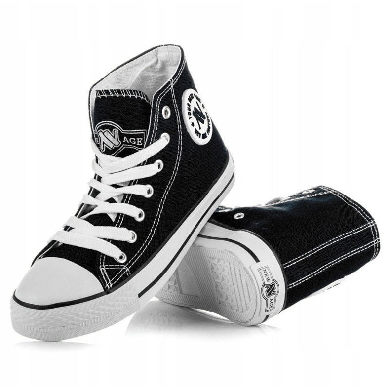 New Age Svázané vysoké tenisky černá 1