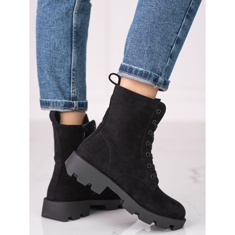 Dámské černé krajkové semišové tašky Shelovet černá 1