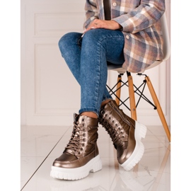 Dámské hnědé sněhule se šněrováním Shelovet hnědý 2