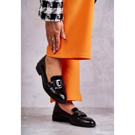 Vinceza Módní lakované boty Mokasíny Black Trine černý 2