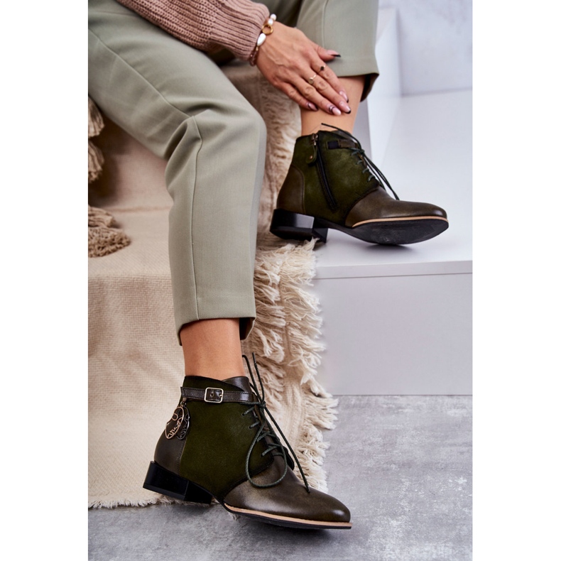 Dámské kožené boty Maciejka 5743A-09 Zelená 2 Dámské kožené boty Maciejka 5743A-09 Zelená 2