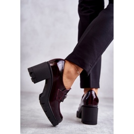 PL5 Elegantní boty na sloupu se stříbrným zdobením, bordó Harmell červené 2