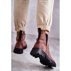 PJ1 Semišové Teplé Boty Na Plochém Podpatku Světle Hnědá Salome hnědý 2 PJ1 Semišové Teplé Boty Na Plochém Podpatku Světle Hnědá Salome hnědý 2