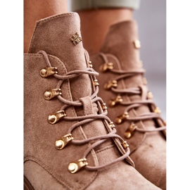 S.Barski Klasické dámské semišové béžové boty Telma béžový 2