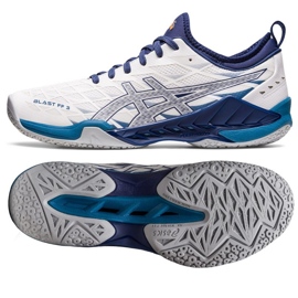 Bota na házenou Asics Blast Ff 3 M 1071A076 100 bílý námořnická modrá 1