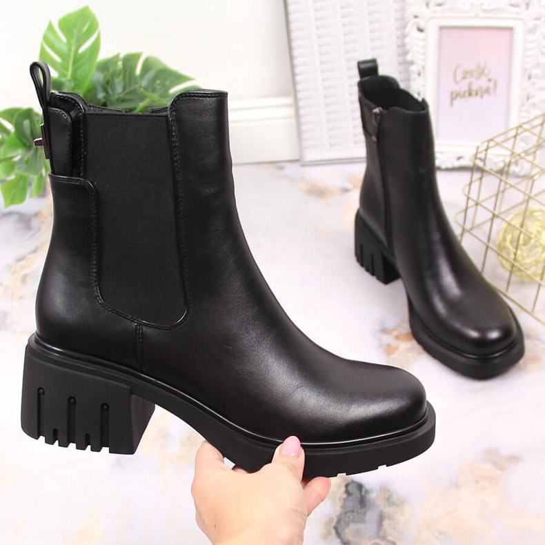 Dámské kozačky Jodhpur kozačky s černou zateplenou Black Filippo PAW375 černý 1