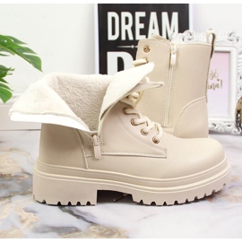 Dámské béžové teplé kozačky eVento béžový 2 Dámské béžové teplé kozačky eVento béžový 2