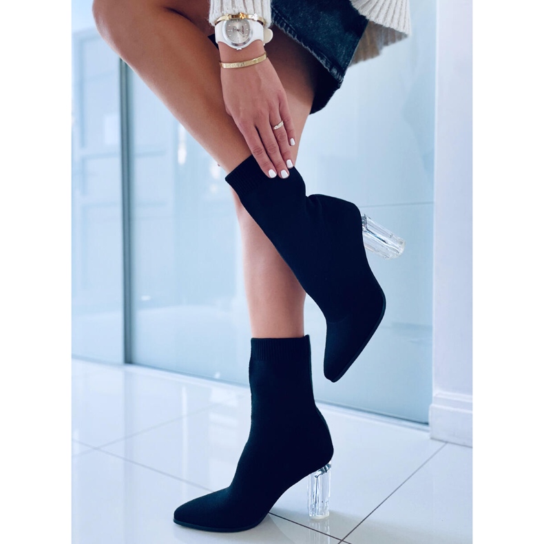 Carolyn Black kotníkové boty na vysokém podpatku černá 2