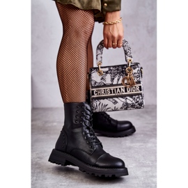 PJ1 Kožené Holínky S Cvoky Černá Palmira 1