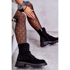 Černé semišové boty Palmira s cvočky černá 1