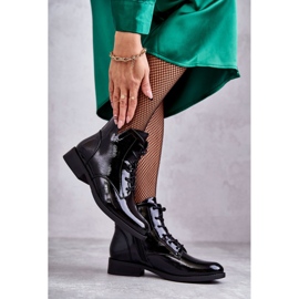 S.Barski Klasické lakované boty Dámské boty Jodhpur Bello černá 1