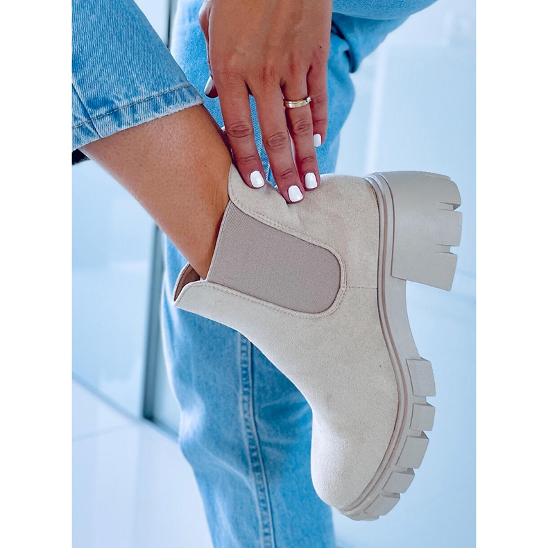 Dámské Chelsea boty Aime Beige Suede béžový 1 Dámské Chelsea boty Aime Beige Suede béžový 1