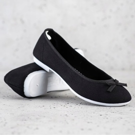 New Age Sportovní balerínky s mašlí černá 1