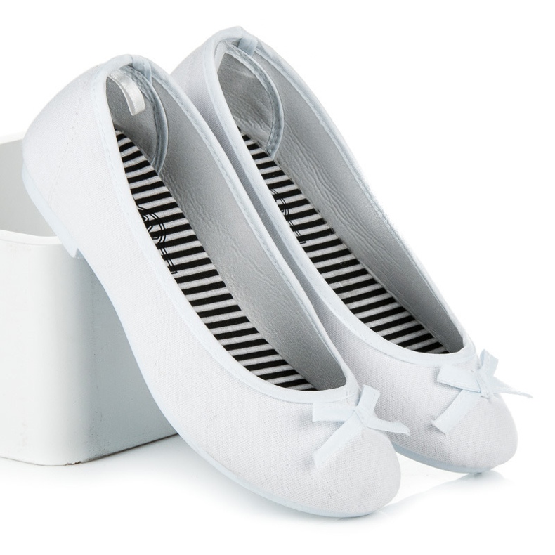 New Age Sportovní baleríny s mašlí bílý 2