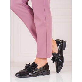 Dámské semišové lordy Shelovet se zdobením černá 1