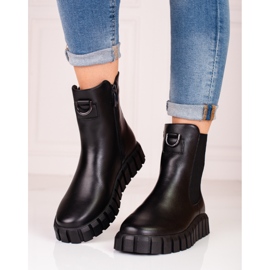 W. Potocki Černé dámské boty na platformě Potocki černý 2