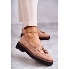 Vinceza Dámské Semišové Boty Na Béžové Platformě Unni béžový 1