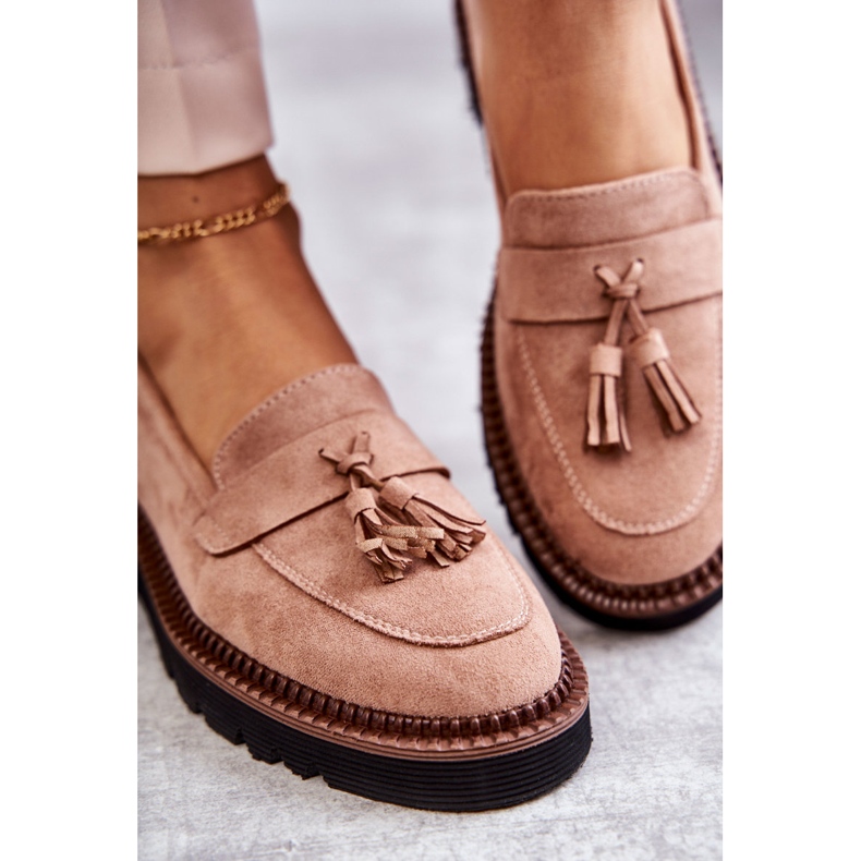 Vinceza Dámské Semišové Boty Na Béžové Platformě Unni béžový 2