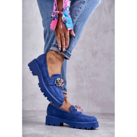 Vinceza Dámské semišové boty s modrým zdobením Britt 2