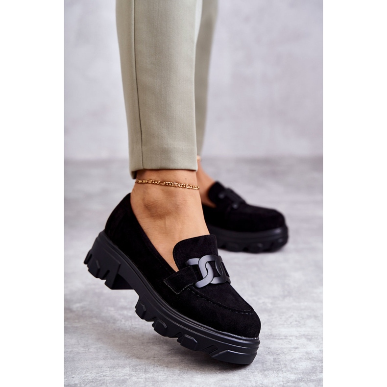 Vinceza Dámské semišové boty na černé platformě Janne černá 1