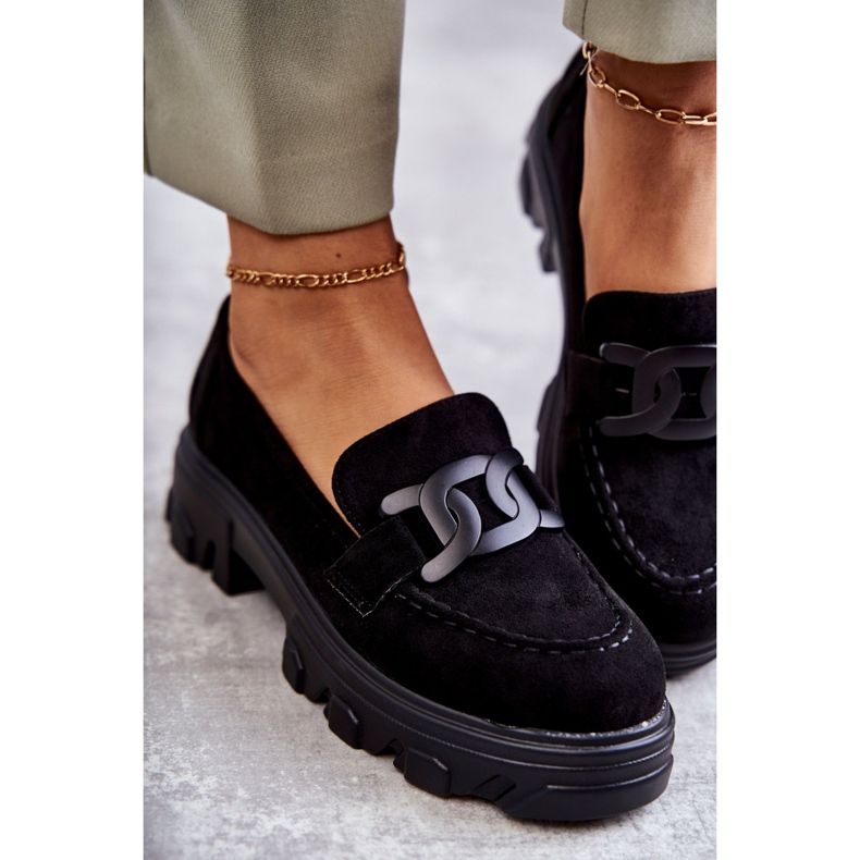 Vinceza Dámské semišové boty na černé platformě Janne černá 2