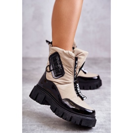 PM1 Dámské béžové a černé teplé sněhule se zipem Marit béžový 2 PM1 Dámské béžové a černé teplé sněhule se zipem Marit béžový 2