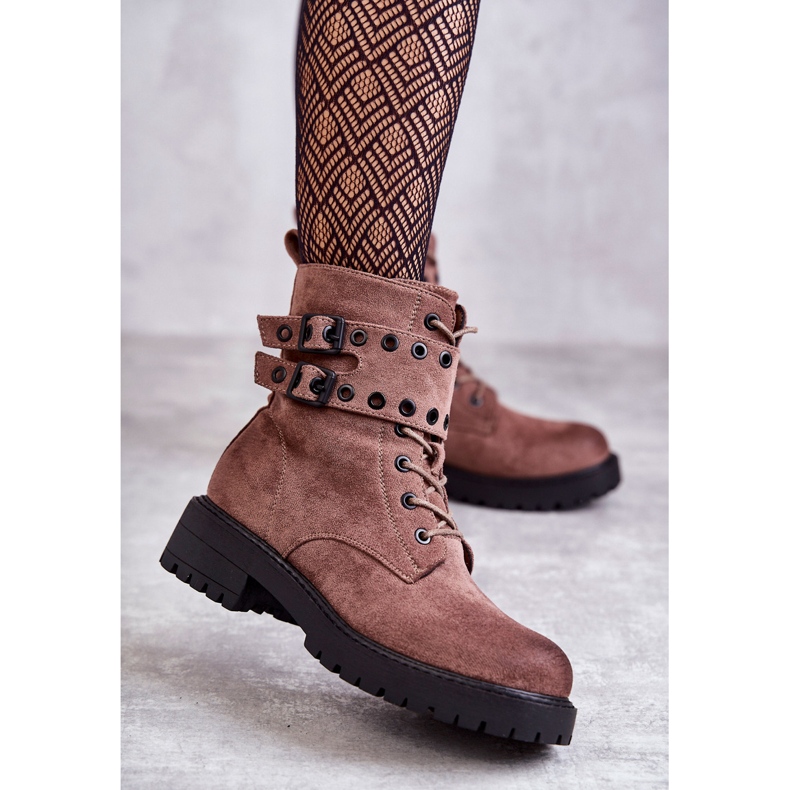 Dámské semišové zateplené boty světle hnědá stříbrná hnědý 1