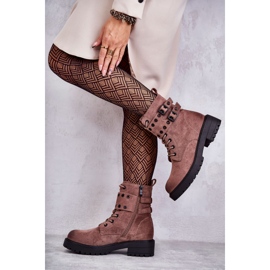 Dámské semišové zateplené boty světle hnědá stříbrná hnědý 2