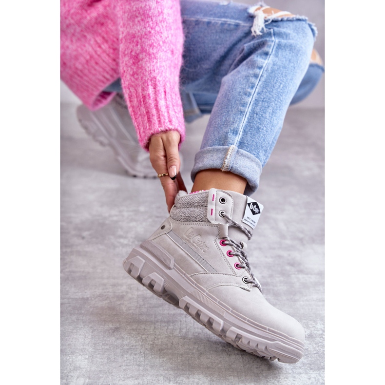 Dámské zateplené boty Lee Cooper LCJ-22-01-1373 šedé šedá 1