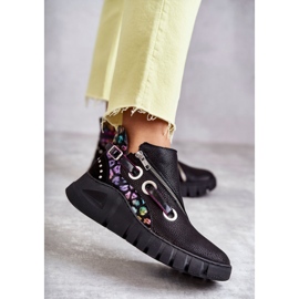 Kožené boty Maciejka s fleky 05660-20 Černá vícebarevný 1