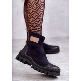 Dámské látkové kozačky Nicole 2703 Black černý 2