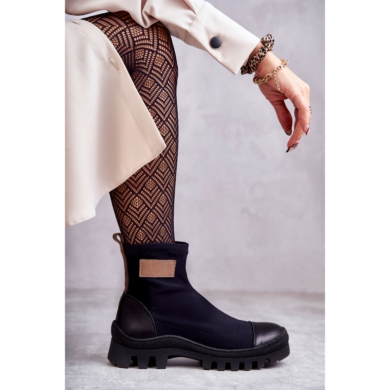 Dámské látkové kozačky Nicole 2703 Black černá 1