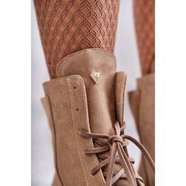 Semišové kozačky na zip Nicole 2754 Beige béžový hnědý 2